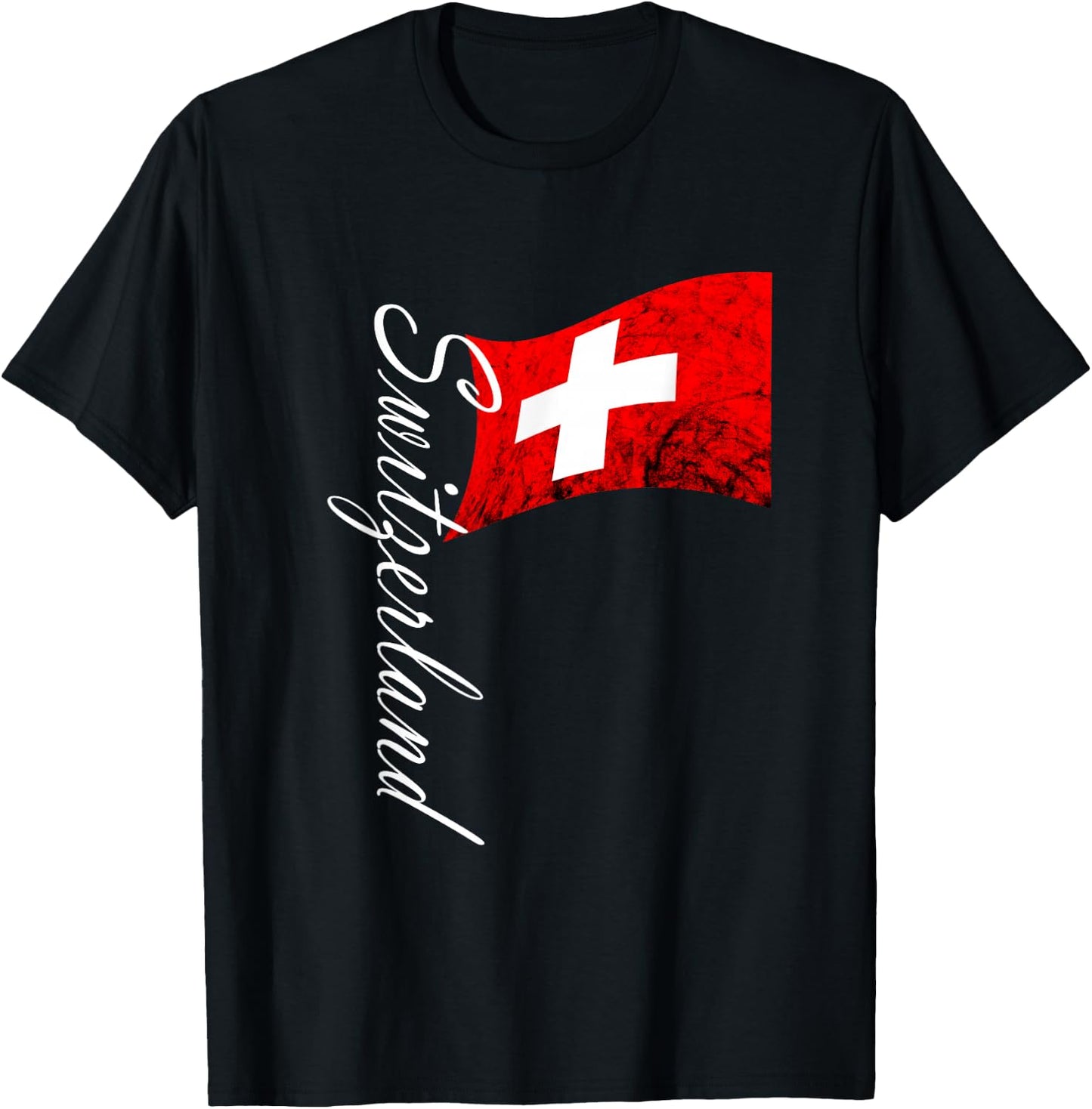 Switzerland Flag Vintage Swiss Flag Schweiz Swiss Pride T-Shirt - T-Shirt | Black