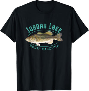 Jordan Lake North Carolina Largemouth Bass Design T-Shirt - T-Shirt | Black