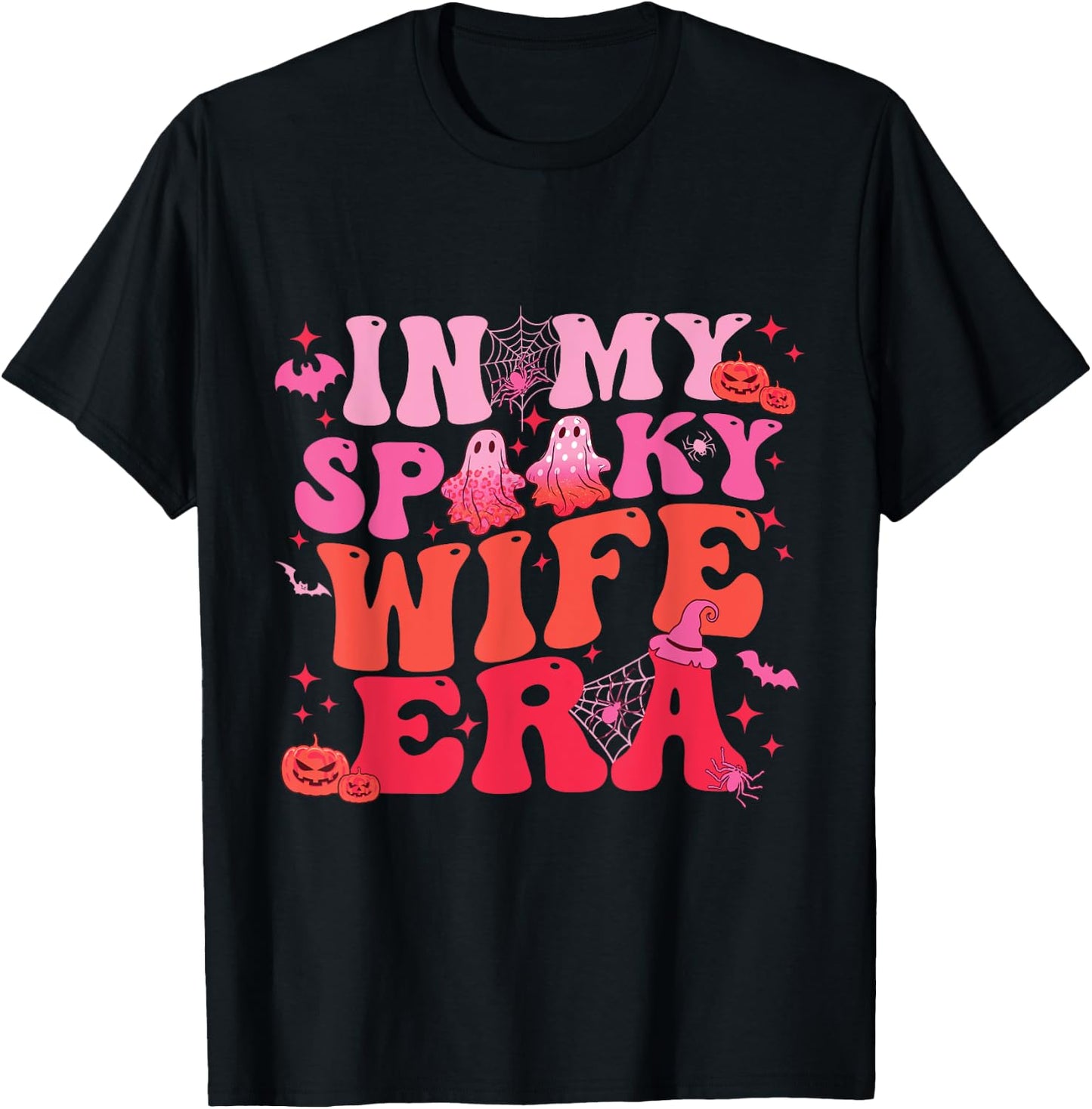 In My Spooky Wife Era Halloween Groovy Funny Ghost Spooky T-Shirt - T-Shirt | Black