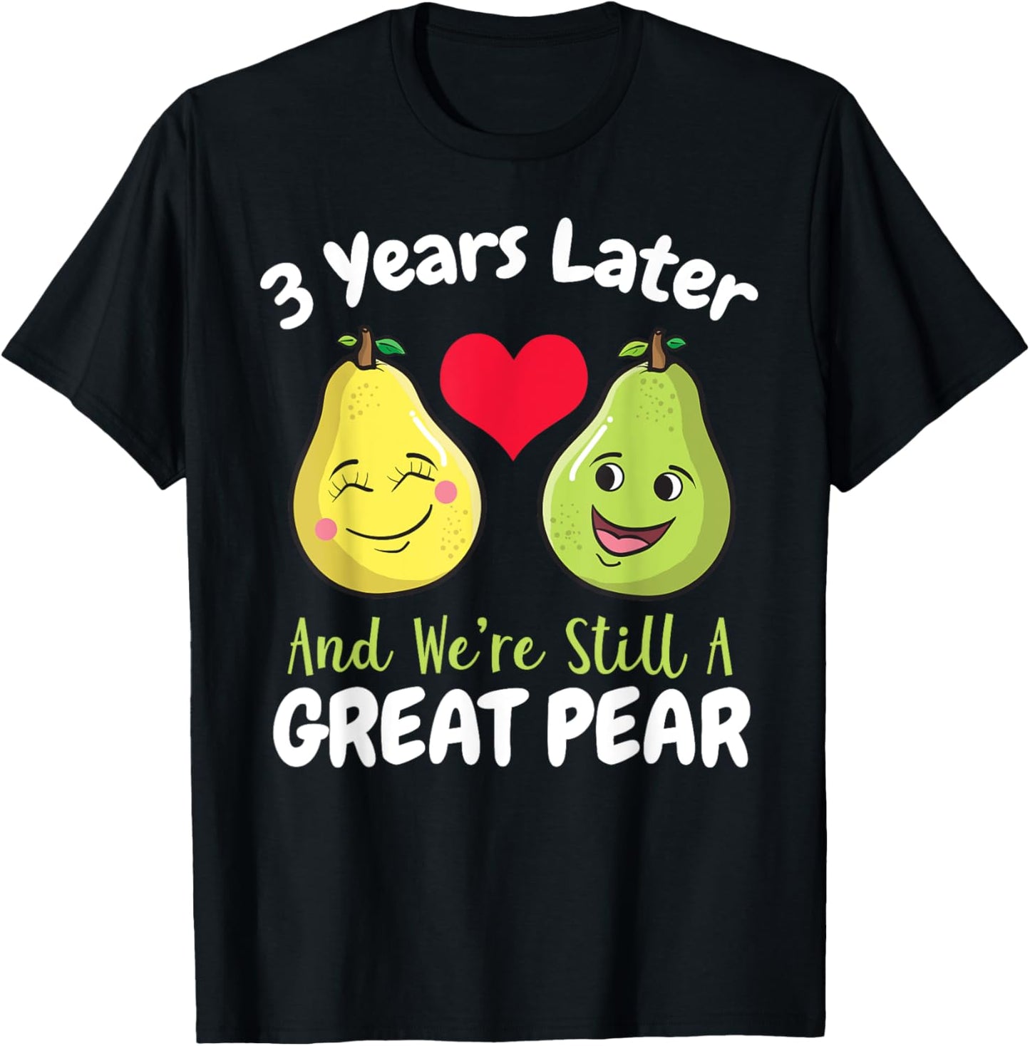 3rd Year Wedding Anniversary Gift Him Couple T-Shirt - T-Shirt | Black