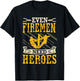 Even Firemen Need Heroes Lineworker Powerline Technician T-Shirt - T-Shirt | Black