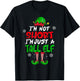 Cute & Funny I'm Not Short I'm Just A Tall Elf Christmas Pun T-Shirt - T-Shirt | Black
