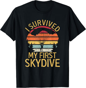 I Survived My First Skydive Funny Skydiving T-Shirt - T-Shirt | Black