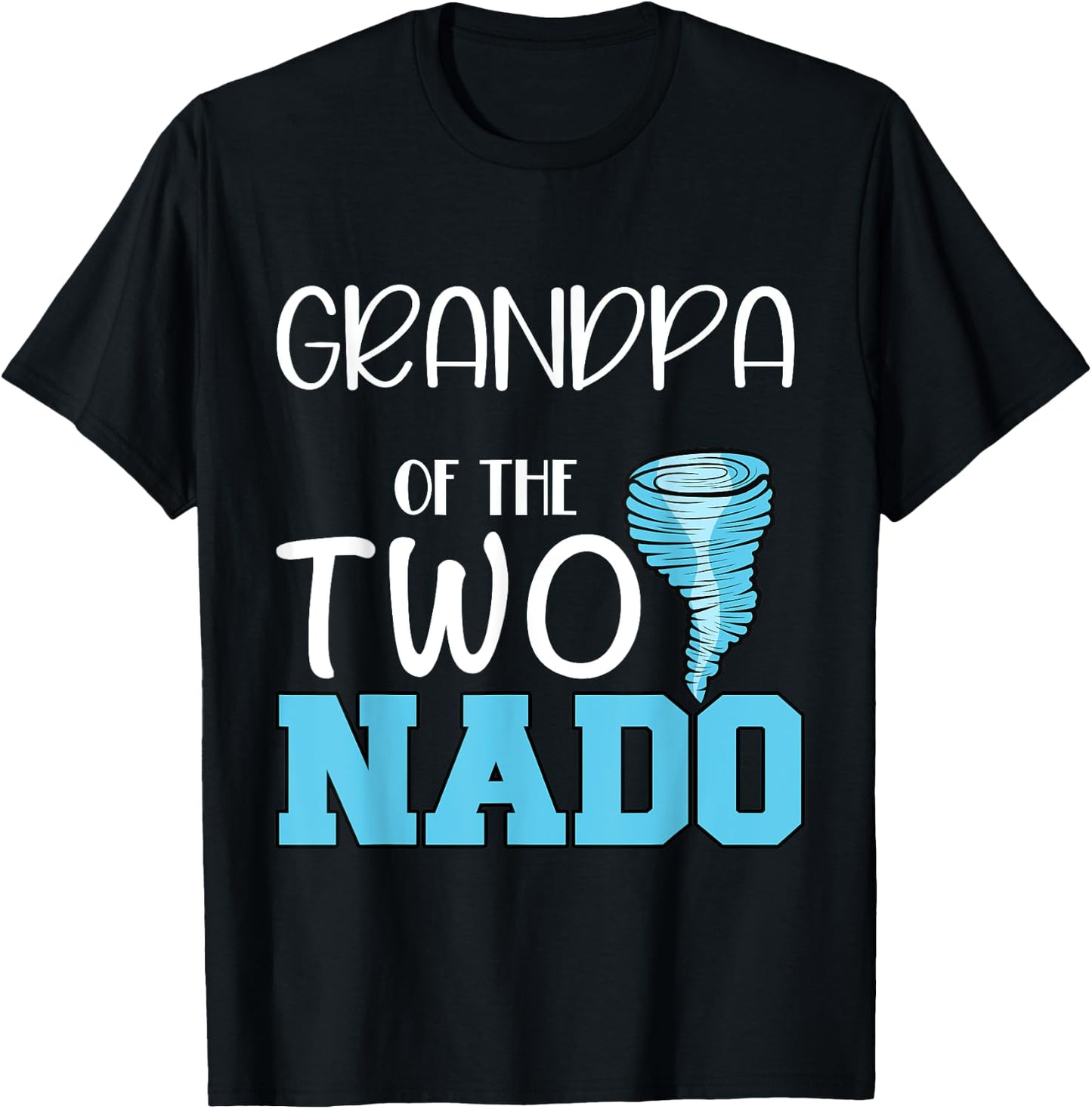 Grandpa of the Two-nado Tornado Themed 2nd Birthday Party T-Shirt - T-Shirt | Black