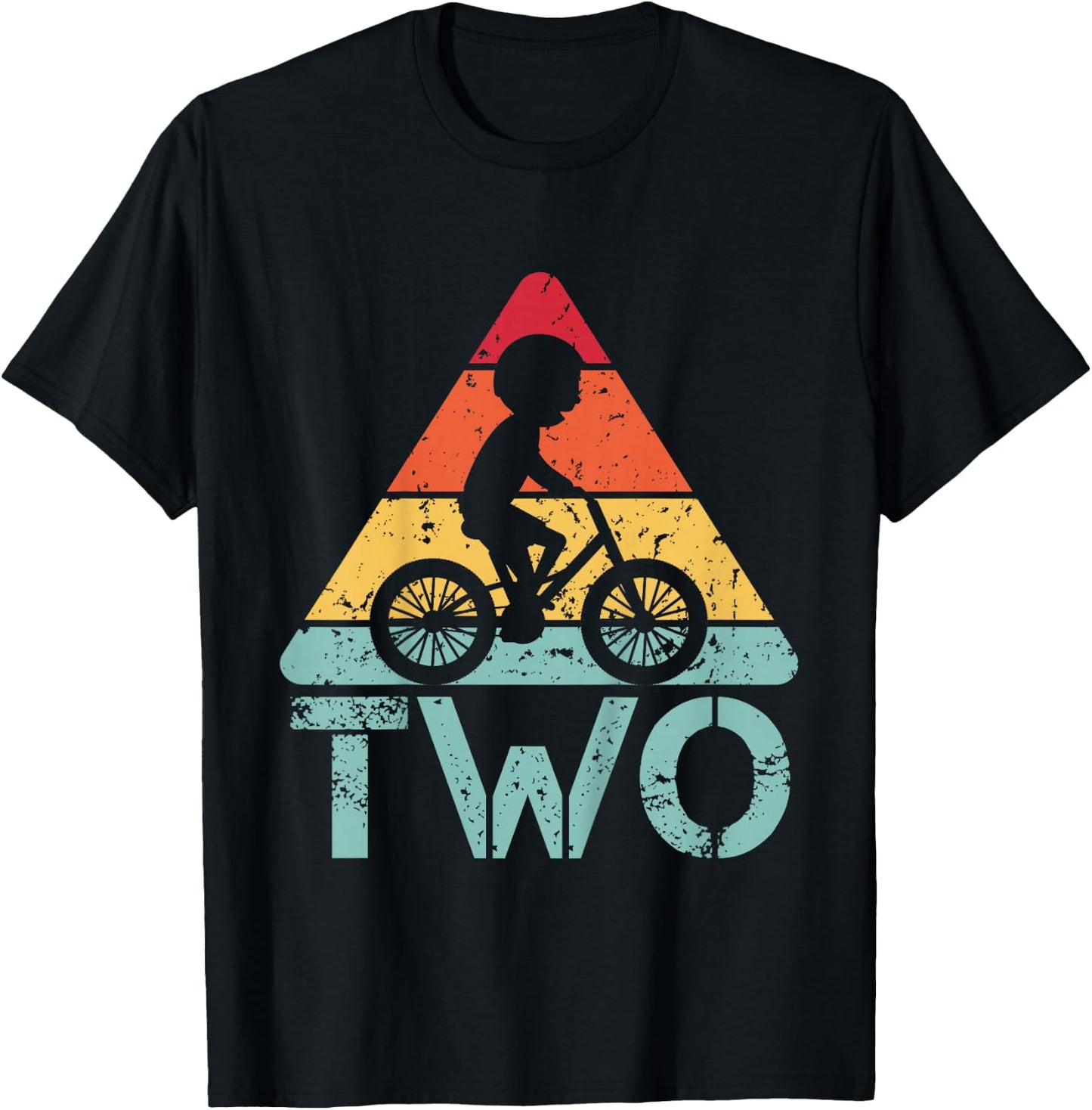 Cyclist Two Birthday Cycling 2nd 2 Year Old Bike Birthday T-Shirt - T-Shirt | Black
