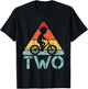 Cyclist Two Birthday Cycling 2nd 2 Year Old Bike Birthday T-Shirt - T-Shirt | Black