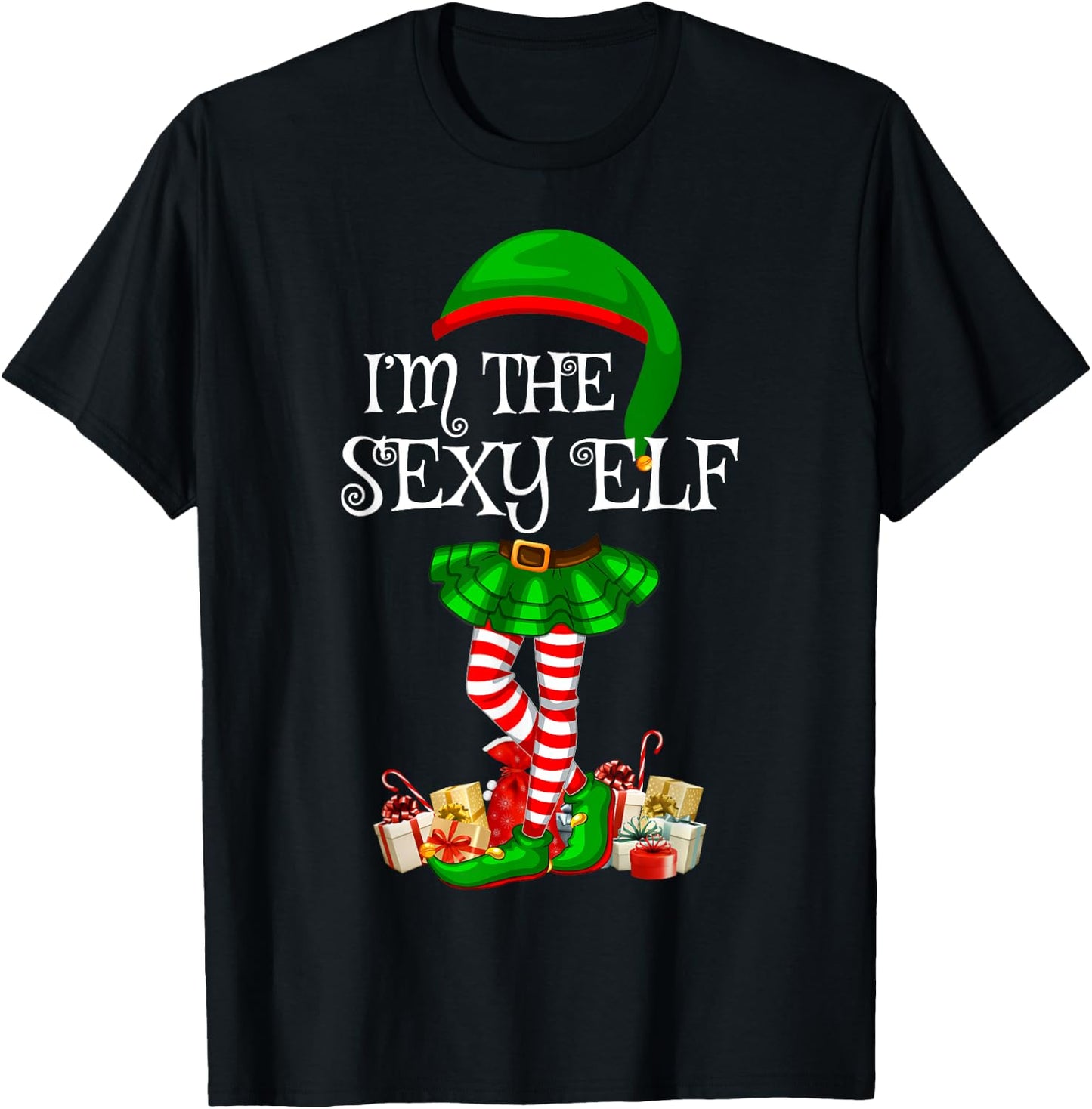 Family Matching Women Girls The Sexy Elf Christmas T-Shirt - T-Shirt | Black