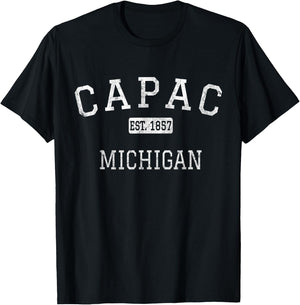 Capac Michigan MI Vintage T-Shirt - T-Shirt | Black