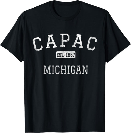 Capac Michigan MI Vintage T-Shirt - T-Shirt | Black