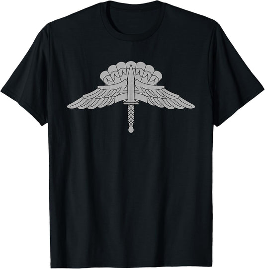 Military Freefall Parachutist Badge - US Army OD Green T-Shirt - T-Shirt | Black