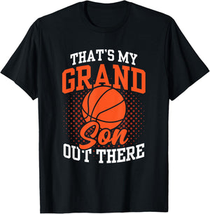 That's My Grandson Out There Basketball Athlete Sports Field T-Shirt - T-Shirt | Black