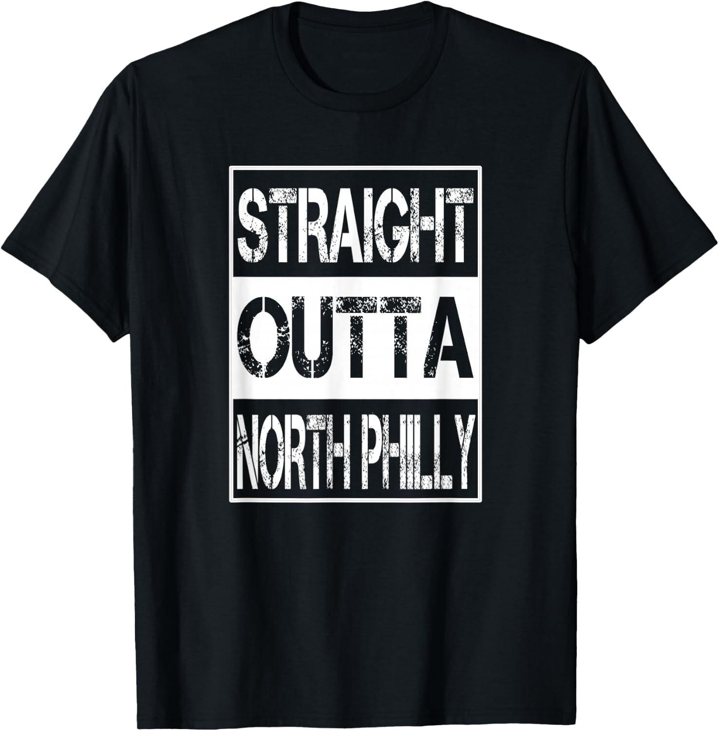 Straight Outta North Philly Birthplace Home Travel T-Shirt - T-Shirt | Black