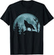 Wolf Howling at the Moon T-Shirt - T-Shirt | Black