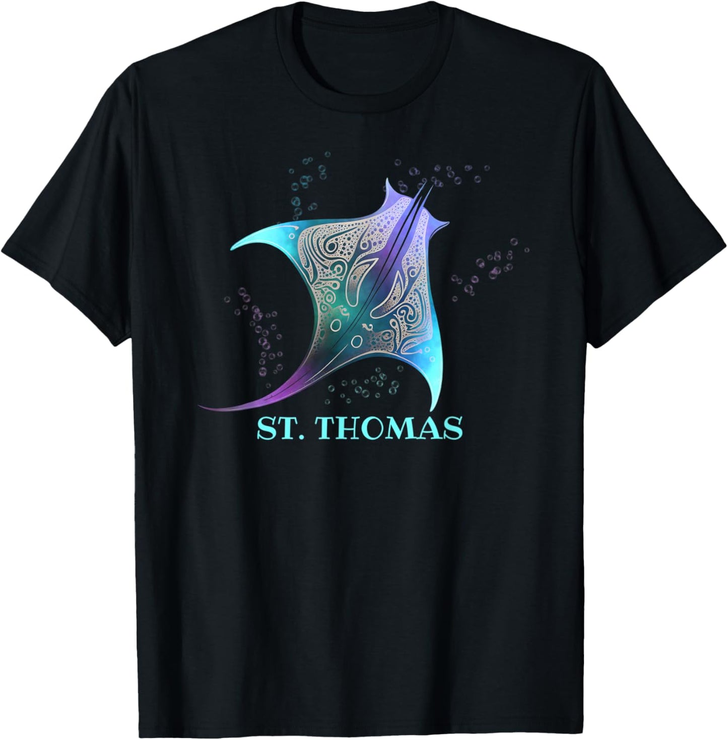 Stingray Manta Ray Scuba Diving, St Thomas US Virgin Islands T-Shirt - T-Shirt | Black