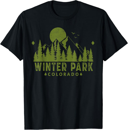 Vintage Winter Park Colorado CO Ski Mountain Outdoor T-Shirt - T-Shirt | Black
