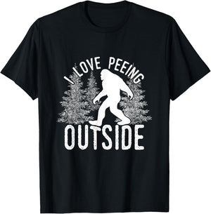 Bigfoot I Love Peeing Outside T-Shirt - T-Shirt | Black