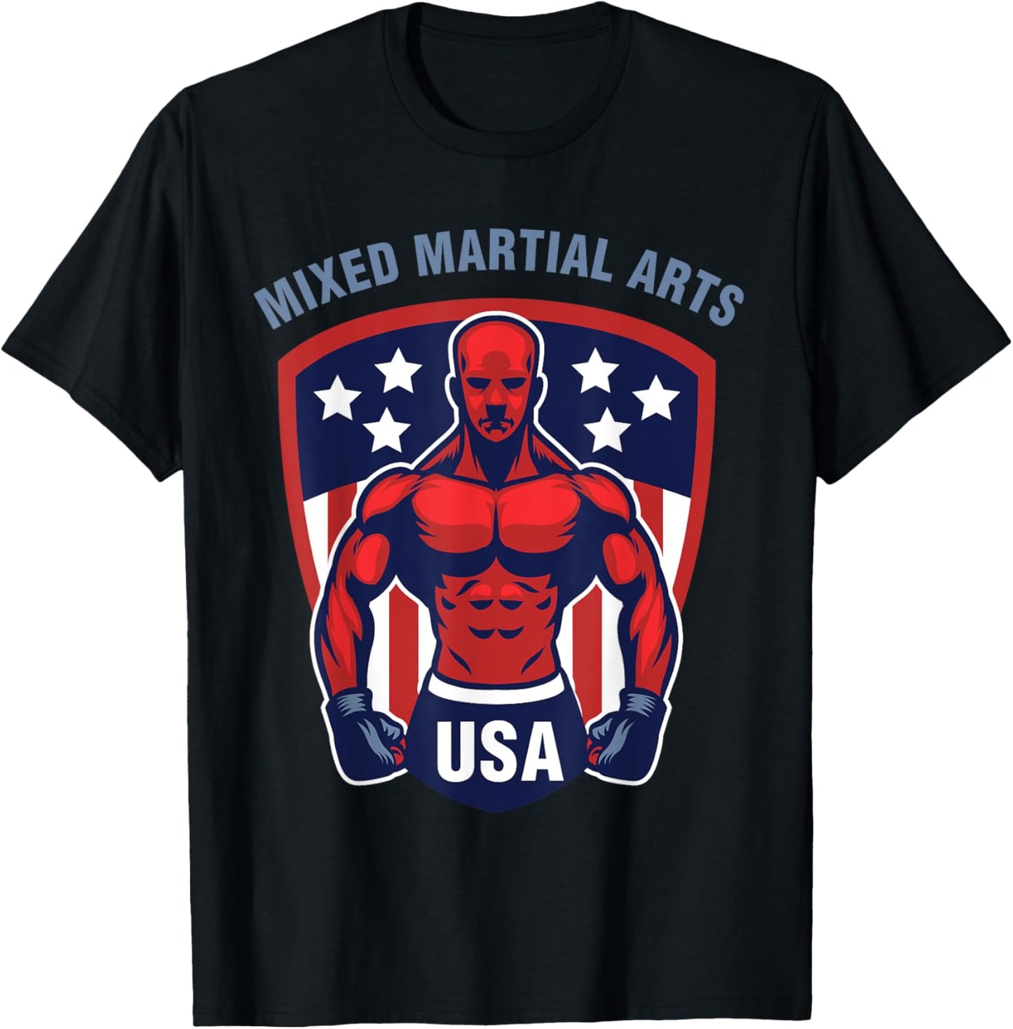 MMA USA Support the Team Shirt USA Flag Mixed Martial Arts T-Shirt - T-Shirt | Black