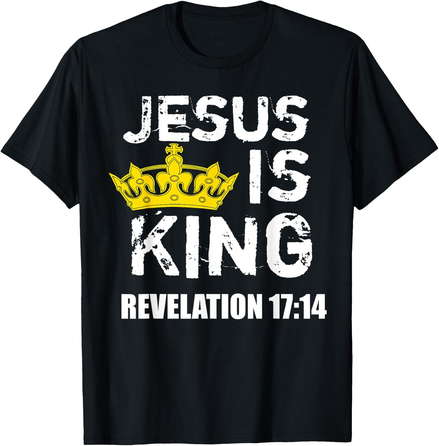 Jesus is King (Crown) - Faith, God, Christian Jesus4m3 T-Shirt - T-Shirt | Black