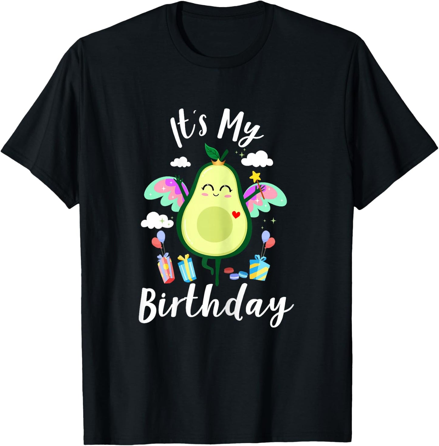 Avocado-Shirt Kids Toddler Girls Funny Cute It’s My Birthday T-Shirt - T-Shirt | Black