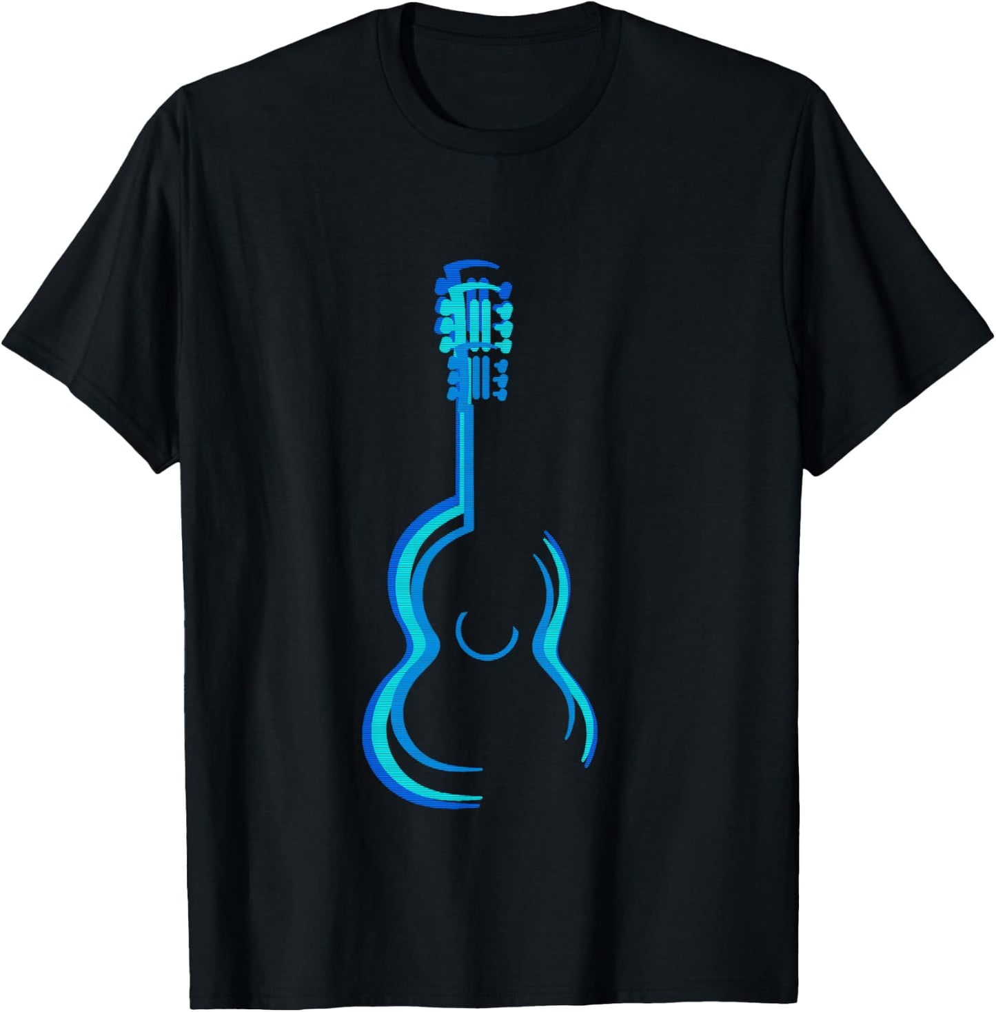 Guitar Graphics Everywhere -Kids Guitar Lovers - Black, Small T-Shirt - T-Shirt | Black