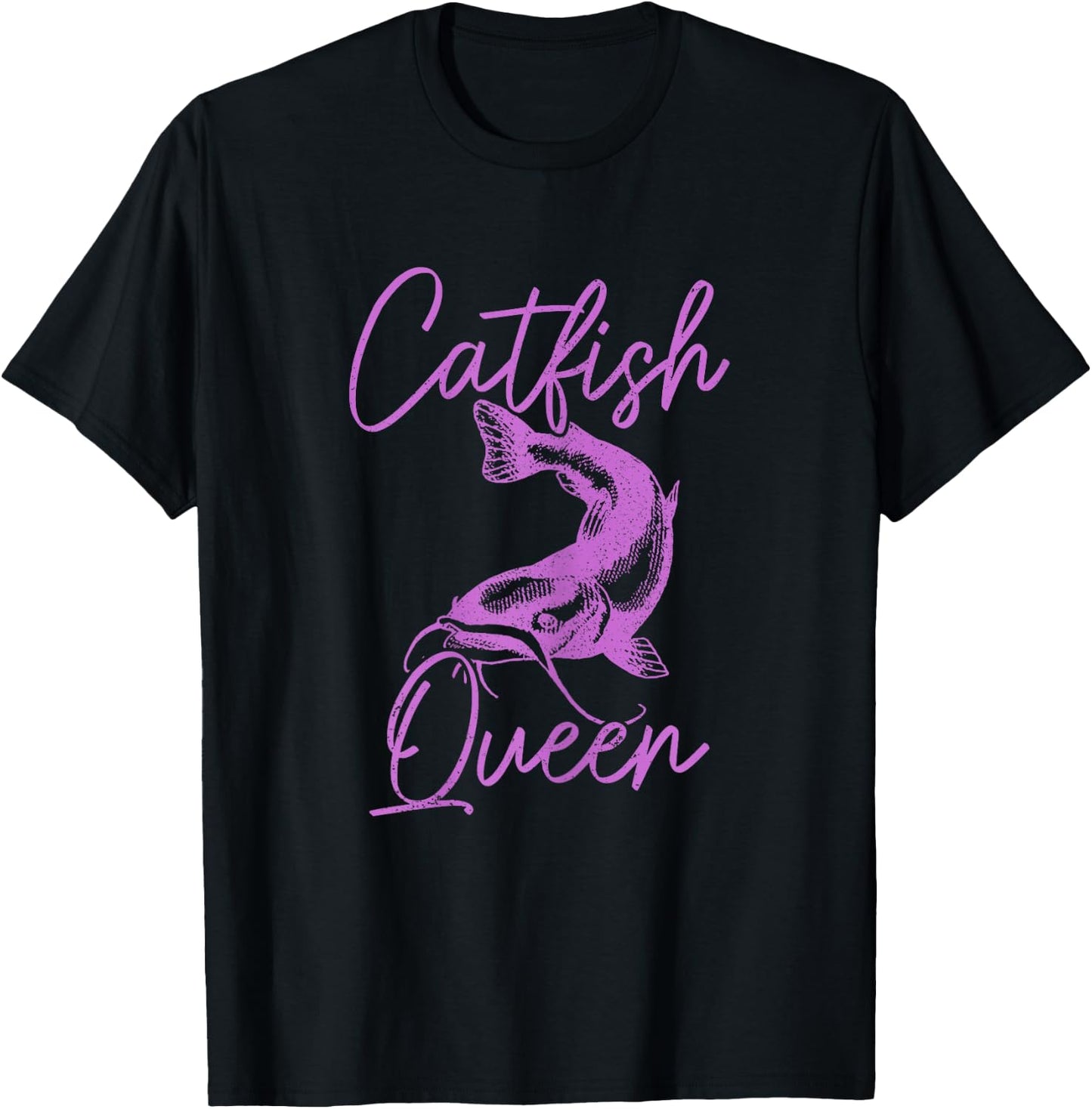 Catfish Queen Catfish Fishing Fisherman T-Shirt - T-Shirt | Black