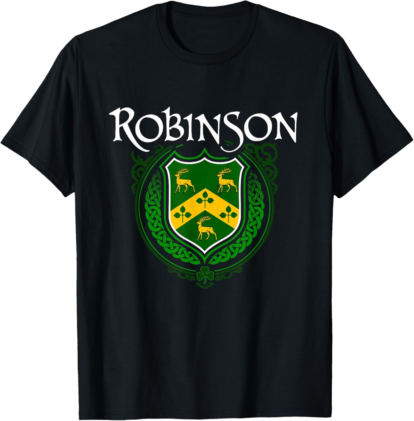 Robinson Surname Irish Clan Tartan Badge Ireland T-Shirt - T-Shirt | Black