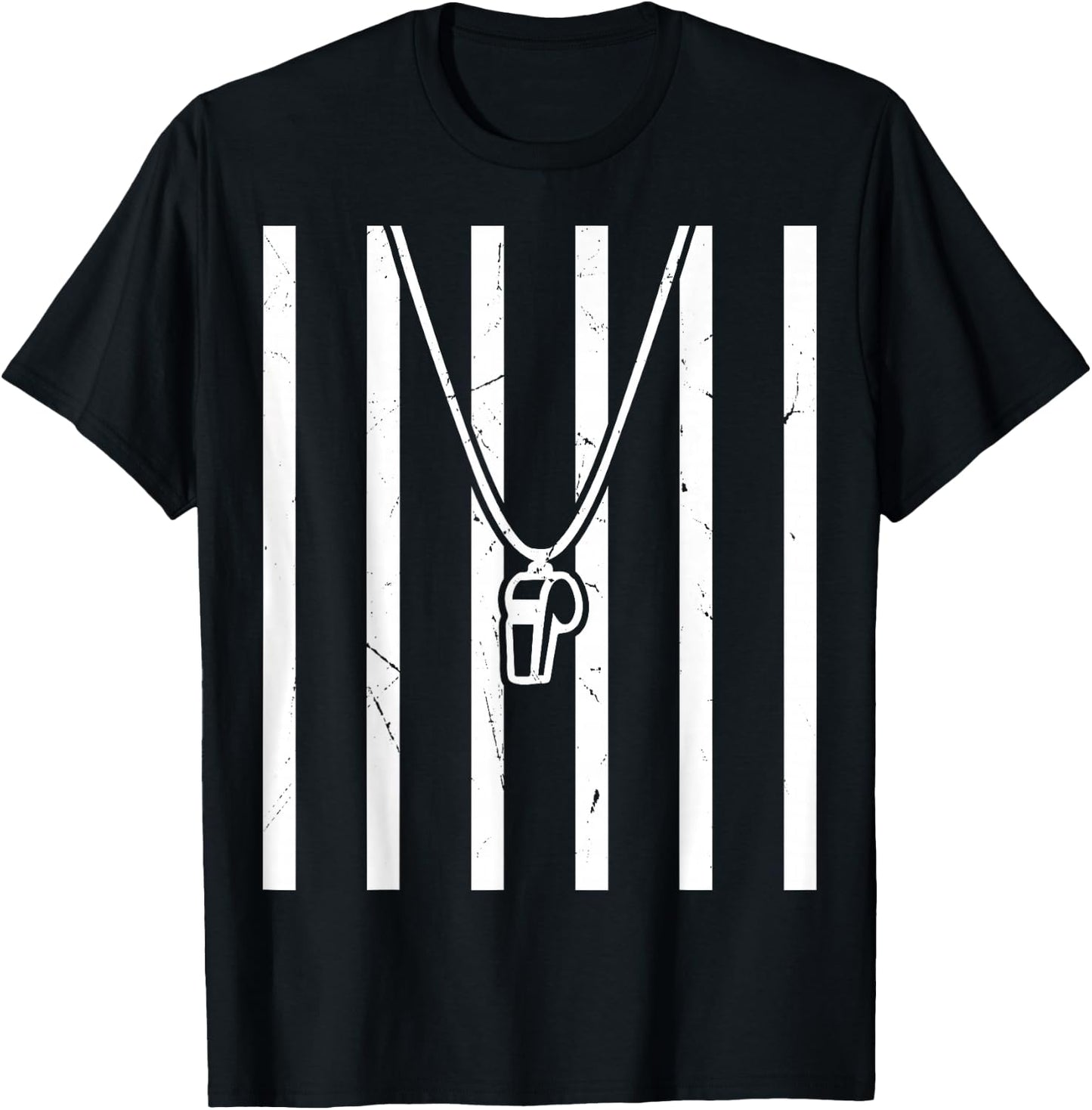 Referee Costume Ref Whistle Refereeing Linesman Umpire T-Shirt - T-Shirt | Black