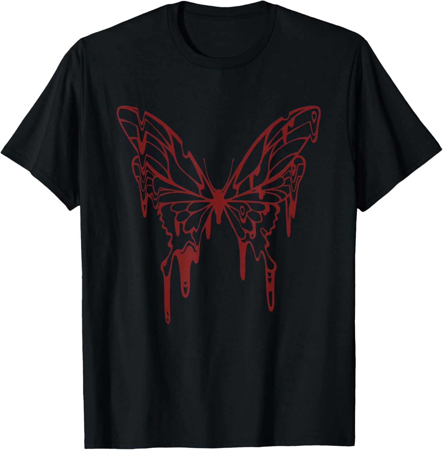 Goth Tattoo Style Melting Butterfly Fairy Grunge Fairycore T-Shirt - T-Shirt | Black