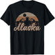 Hiking Forest Mountain Landscape Camping Nature Retro Alaska T-Shirt - T-Shirt | Black