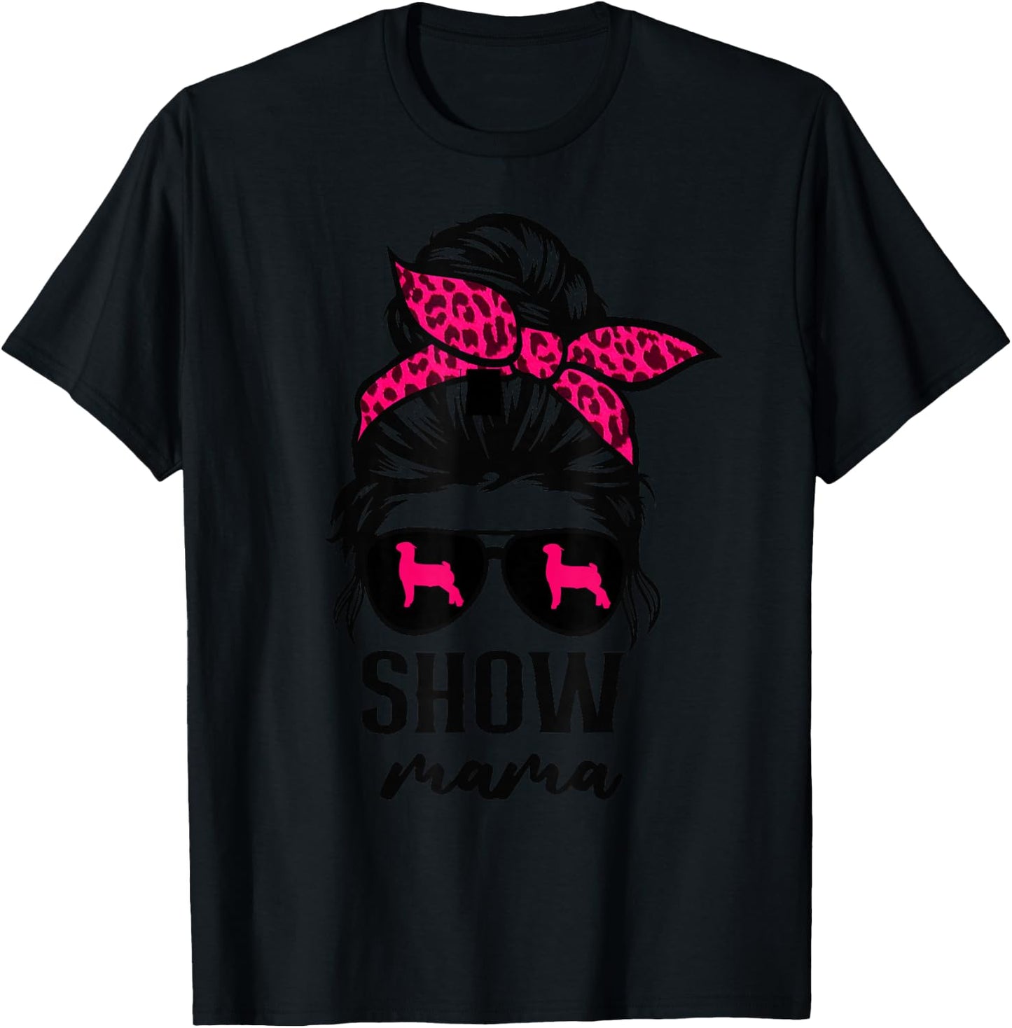 goat show mom goat Boer show mama T-Shirt - T-Shirt | Black