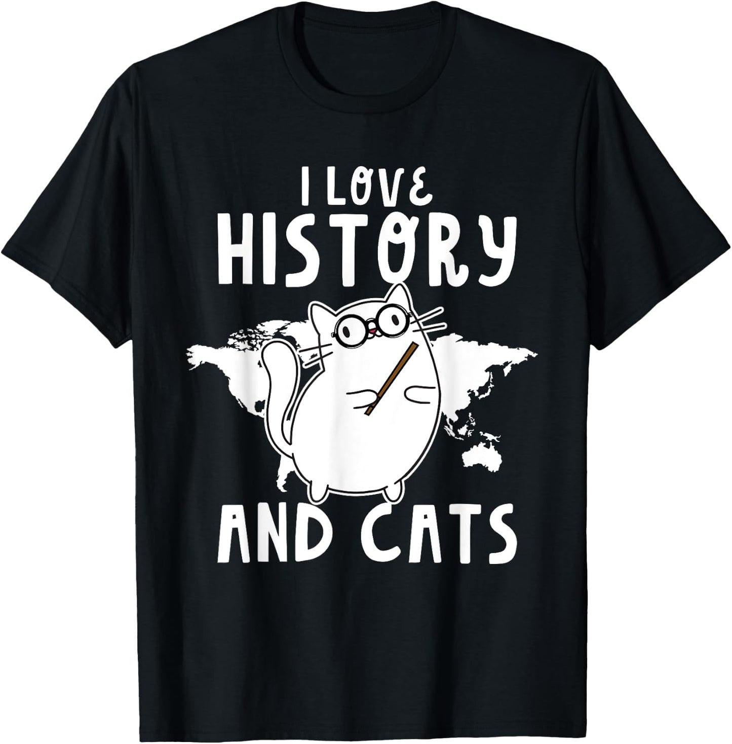 Funny I Love History And Cats Cool History Teacher Women T-Shirt - T-Shirt | Black