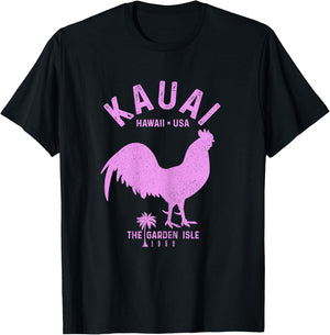 Kauai 1959 The Garden Isle Chicken Hawaii Vintage Hawaiian T-Shirt - T-Shirt | Black