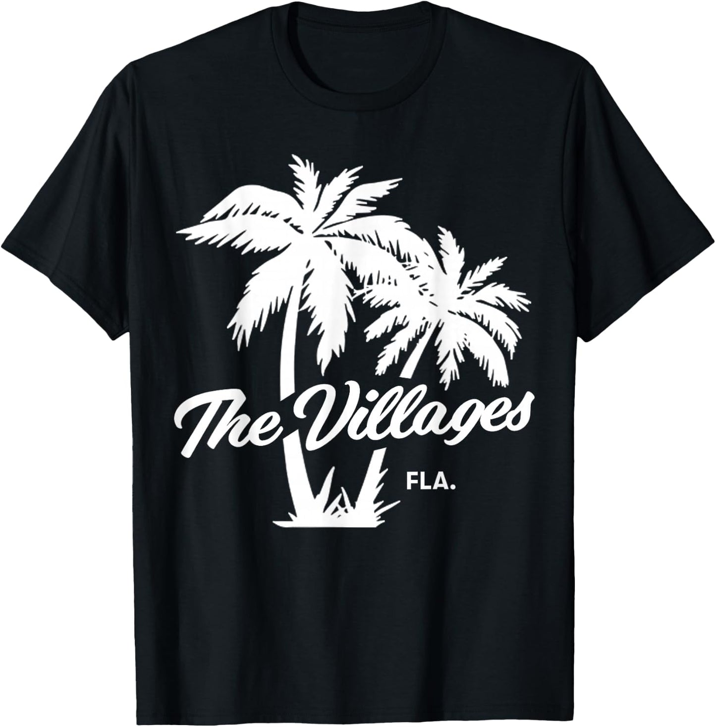 The Villages Florida Retirement Palm Trees T-Shirt - T-Shirt | Black