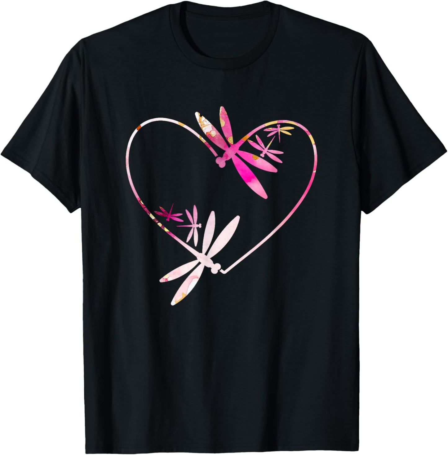 Dragonfly Heart Dragonflies Dragonfly Lover T-Shirt - T-Shirt | Black