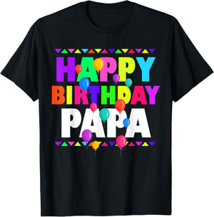 Happy Birthday Papa Cute Toddler Matching Family B-Day Party T-Shirt - T-Shirt | Black