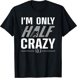 Funny Half Marathon Art Men Women Runner Marathoner Finisher T-Shirt - T-Shirt | Black