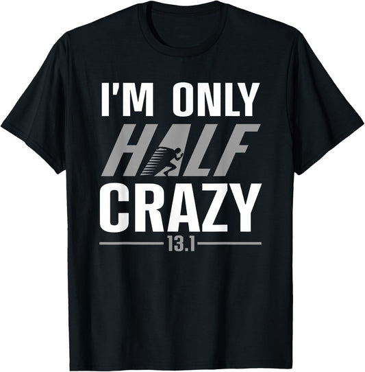 Funny Half Marathon Art Men Women Runner Marathoner Finisher T-Shirt - T-Shirt | Black