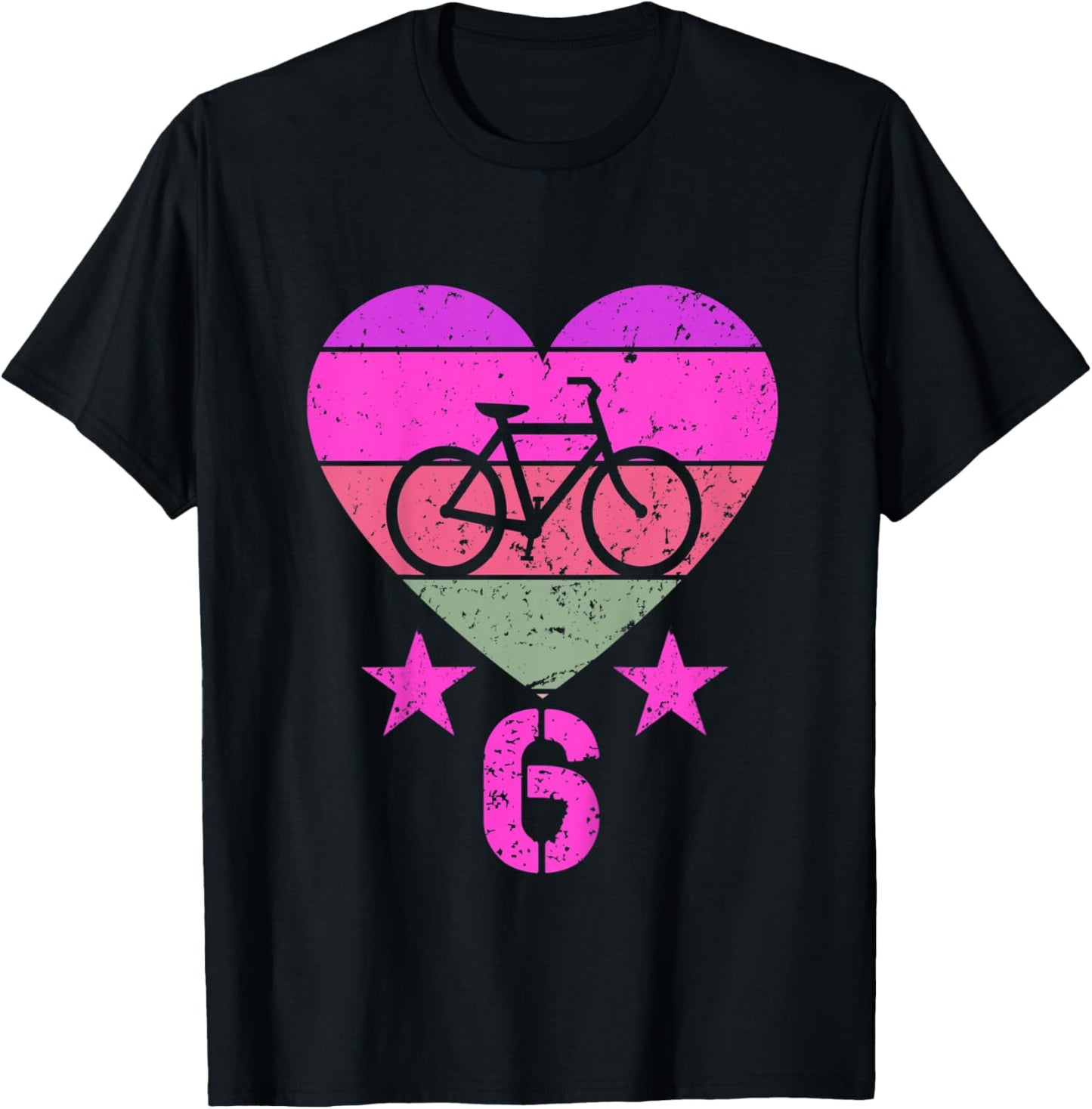 Kids Bicycle Birthday 6 Year Old Boy Girl Bike 6th Birthday T-Shirt - T-Shirt | Black