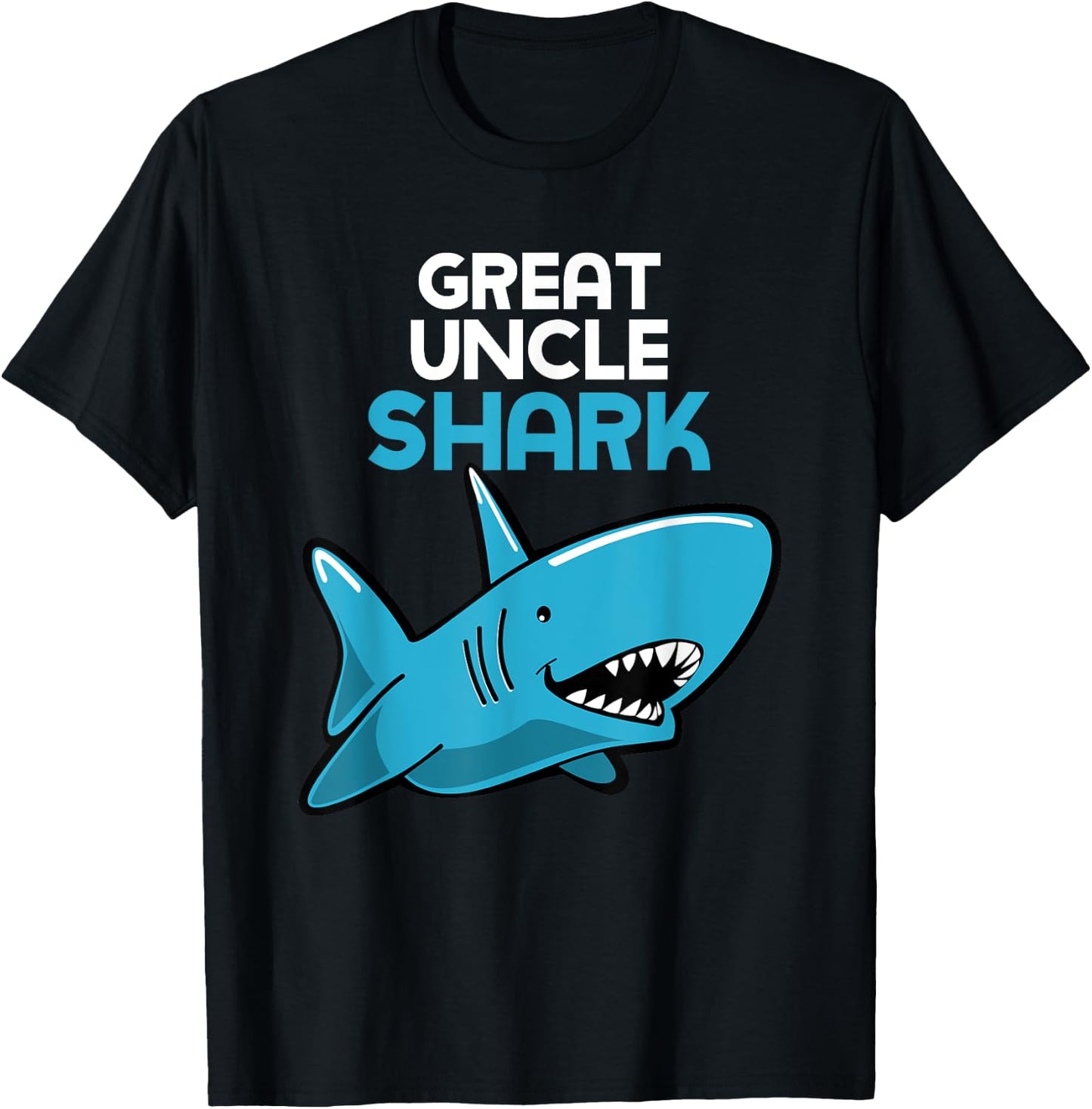 Great Uncle Shark Funny Family T-Shirt - T-Shirt | Black
