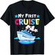 My First Cruise, Girls, Boys, Kids, Funny Vacation Cruise T-Shirt - T-Shirt | Black