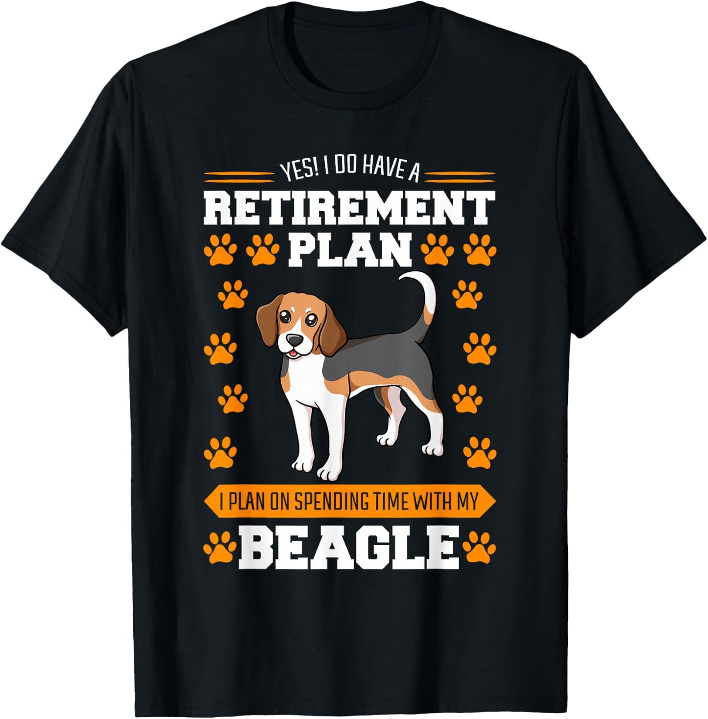 Beagle Retired Breeder Dog Hunting Hare Retirement Plan T-Shirt - T-Shirt | Black