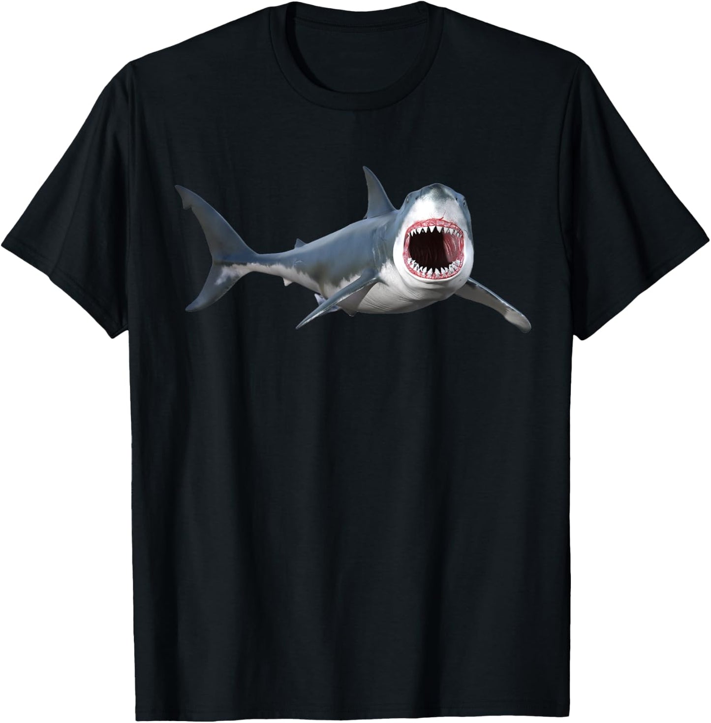 realistic great white shark for lovers of Fish T-Shirt - T-Shirt | Black