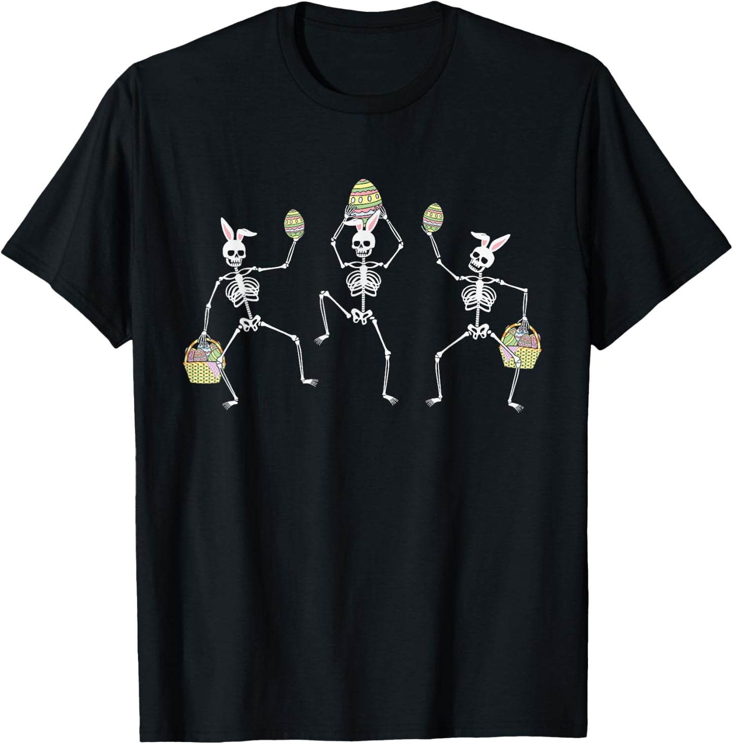 Dancing Skeletons Easter Eggs T-Shirt - T-Shirt | Black