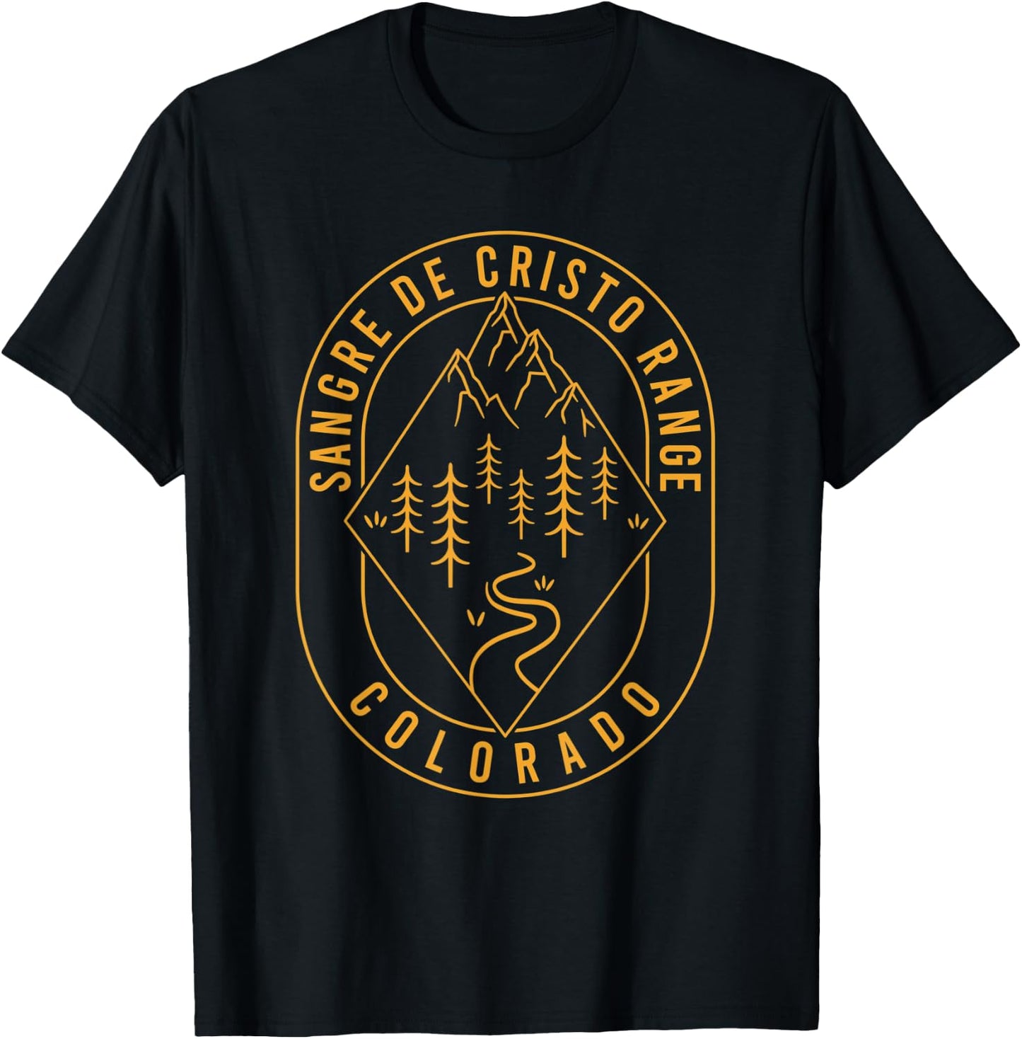 Sangre de Cristo Range Mountains Colorado Outdoors Minimal T-Shirt - T-Shirt | Black