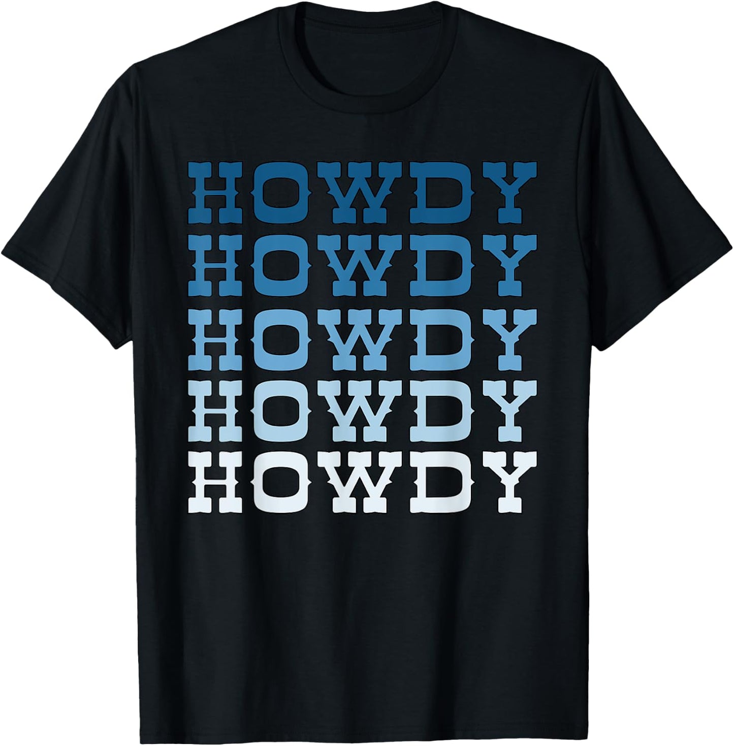 Blue Wild West Western Rodeo Yeehaw Howdy Cowgirl Country T-Shirt - T-Shirt | Black