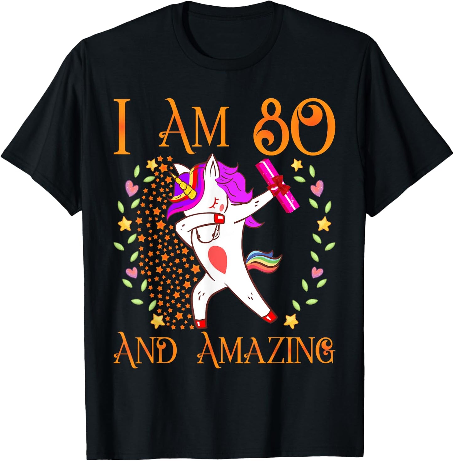 80th Birthday Shirt Funny Female Her 80 Year Old T-Shirt - T-Shirt | Black