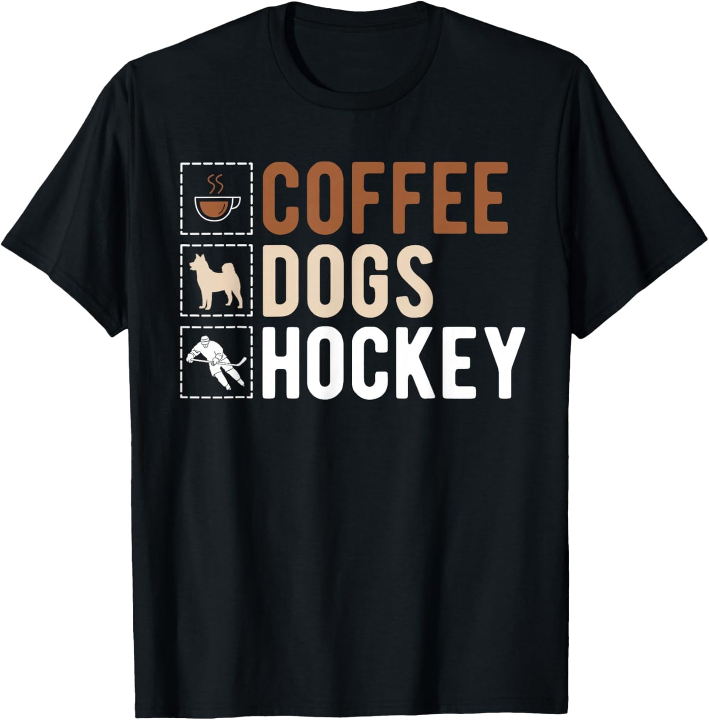 Coffee Dogs Hockey Ice Hockey Player T-Shirt - T-Shirt | Black