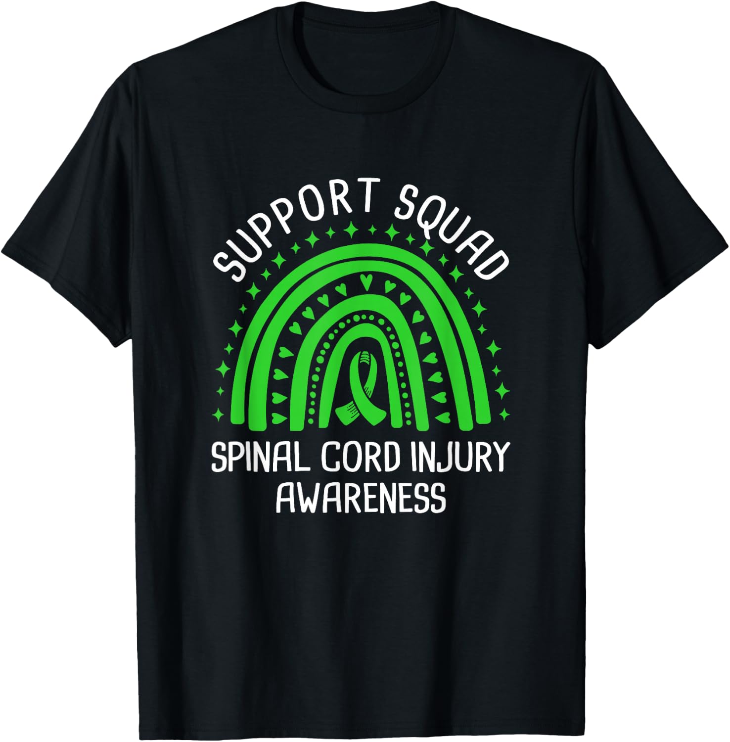 Support Squad Spinal Cord Injury Awareness T-Shirt - T-Shirt | Black