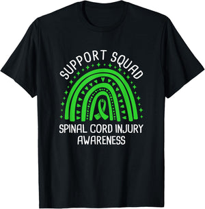 Support Squad Spinal Cord Injury Awareness T-Shirt - T-Shirt | Black