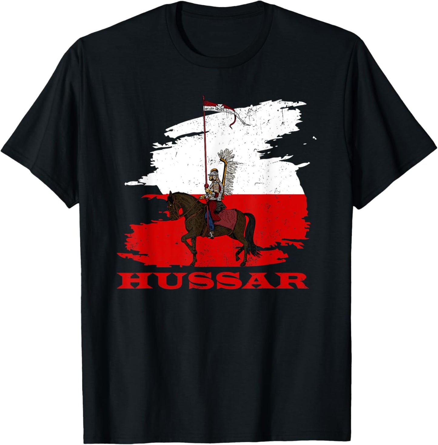 Poland husaria Polish winged hussars military Polska Krakow T-Shirt - T-Shirt | Black